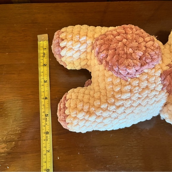 🐮Handmade Amigurumi Crocheted Pink and Beige Cow Plush🐮 - Picture 6 of 6